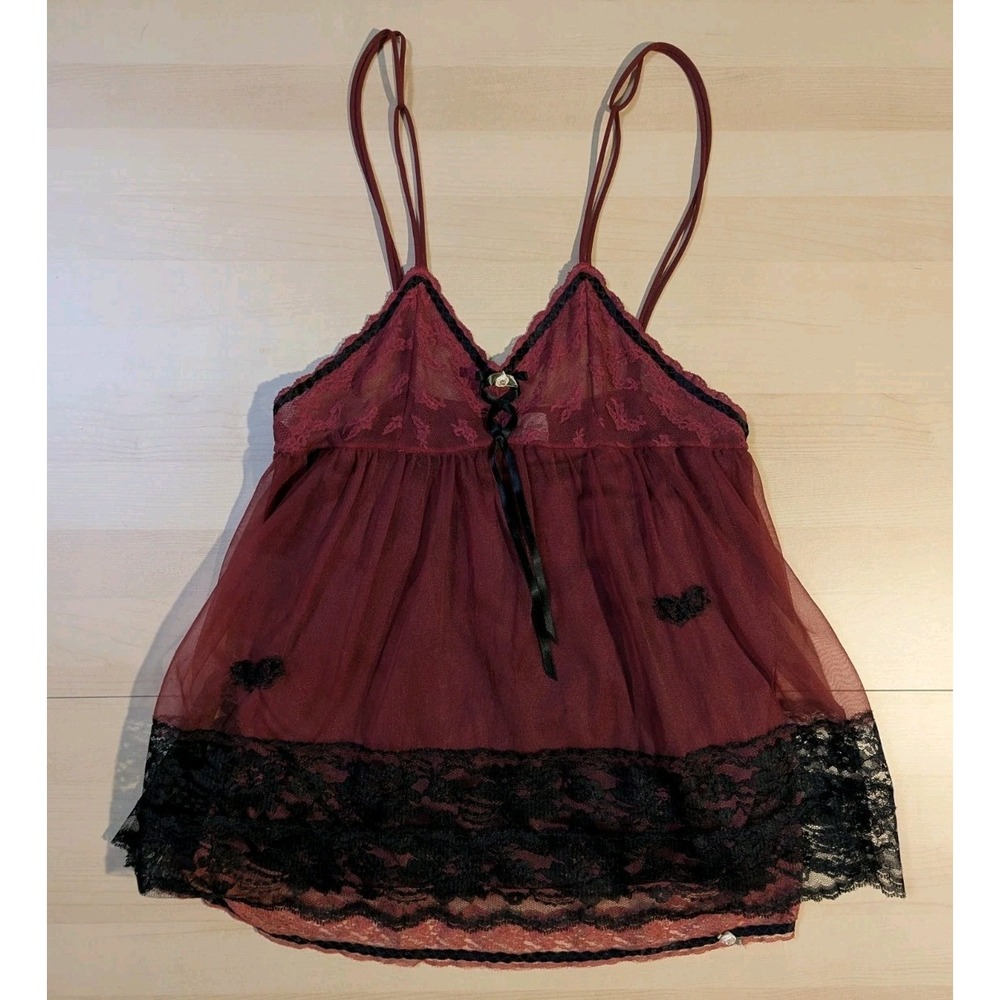 Vintage Lise Stevens Lace‎ Lingerie Red Burgandy Black Upcycled